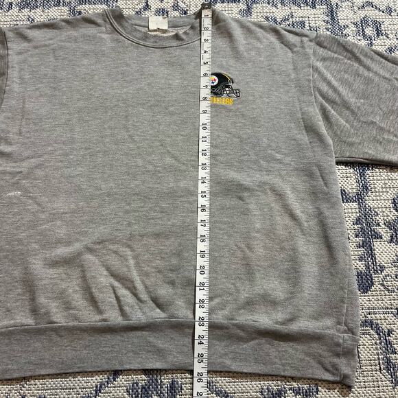 VTG 90's NFL Gray Steelers Football Crewneck Made in USA SZ BOXY XL - Picture 4 of 5